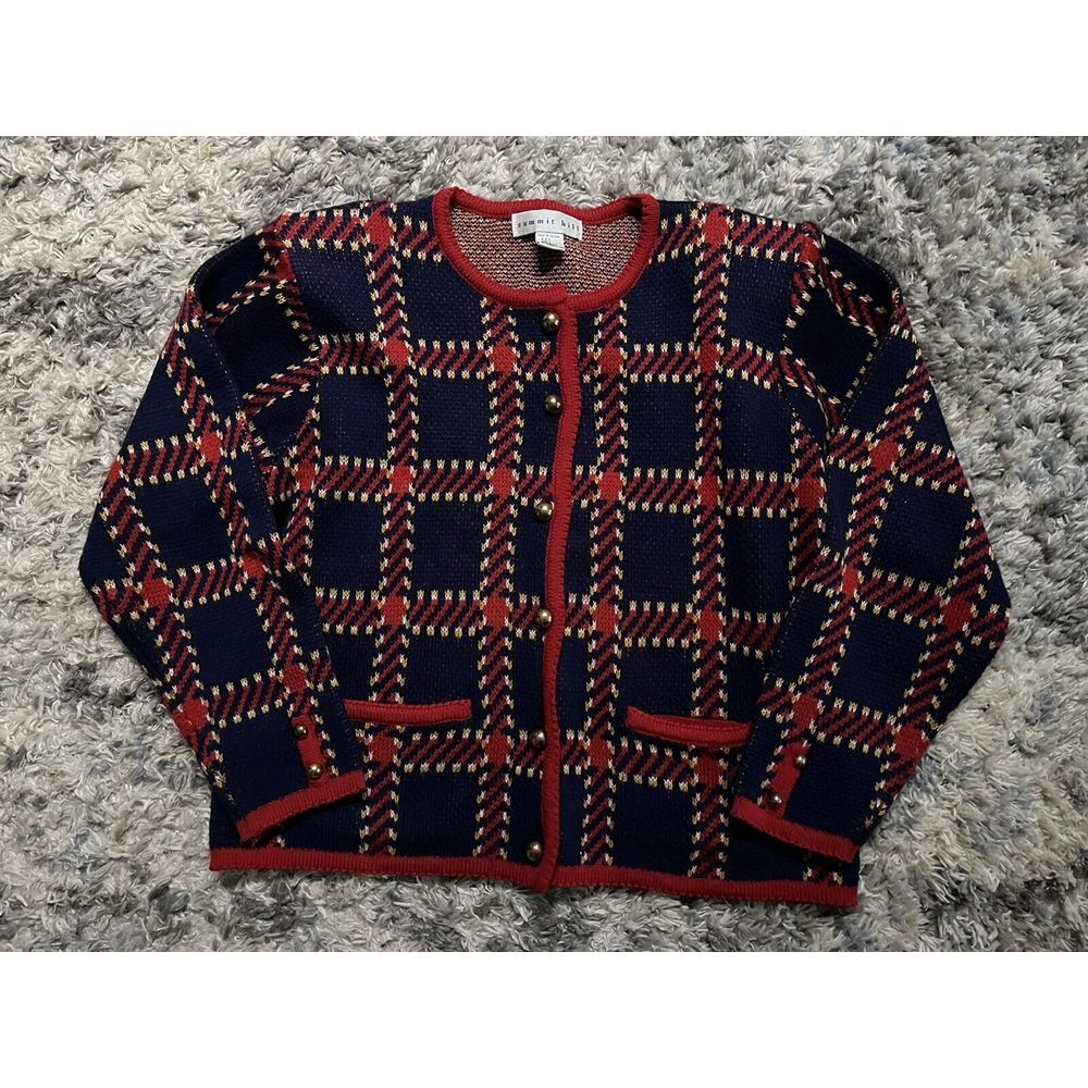 Vintage Summit Hill Knit Boxy Fit Cardigan Sweater Size Large